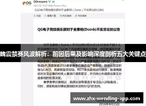 魏震禁赛风波解析:前因后果及影响深度剖析五大关键点 魏震禁赛风波解析:前因后果及影响深度剖析五大关键点